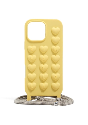 Bimba y Lola heart-embossed iPhone 16 Pro case - Yellow