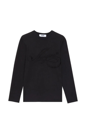 MSGM embroidered-logo long-sleeve T-shirt - Black