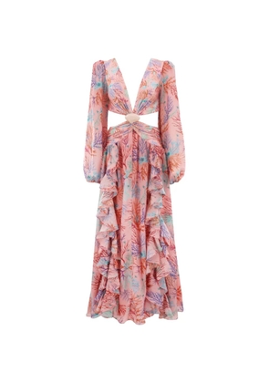 PatBO cut-out ruffled beach dress - Pink