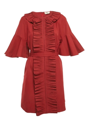 Fendi Pre-Owned frill-detail belted mini dress - Red