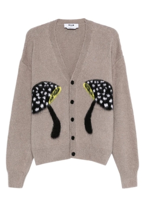 MSGM mushroom-embellished cardigan - Neutrals