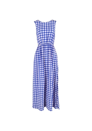 Diane Von Furstenberg Vintage check-print sleeveless maxi dress - Blue
