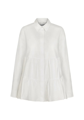 Oscar de la Renta tiered cotton poplin blouse - White