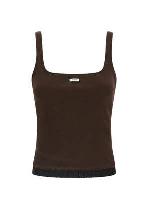 ENTIRE STUDIOS Lounge ribbed logo patch tank top - Brown