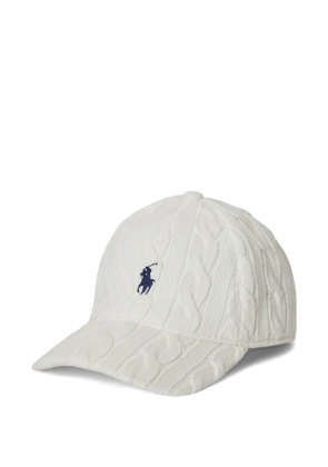 Polo Ralph Lauren cable-knit logo-detail baseball cap - White