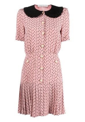 Alessandra Rich polka dot-print silk minidress - Pink