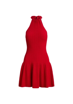 Polo Ralph Lauren halterneck cable-knit mini dress - Red