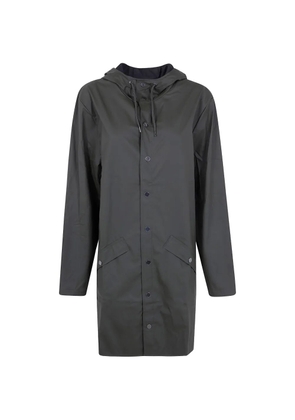 Rains Long Jacket hooded pocket coat - Green