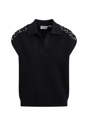 Essentiel Antwerp sequin polo top - Black