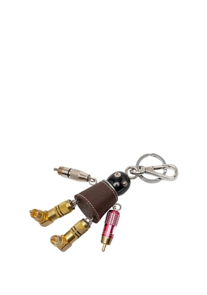 Prada Pre-Owned 2000-2026 Saffiano and Metal Robot key chain - Brown