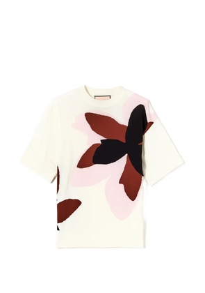 Plan C flower intarsia T-shirt - Neutrals