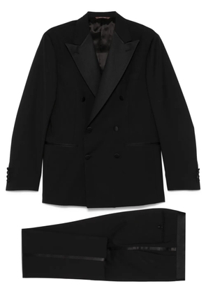 Canali satin-trim suit - Black