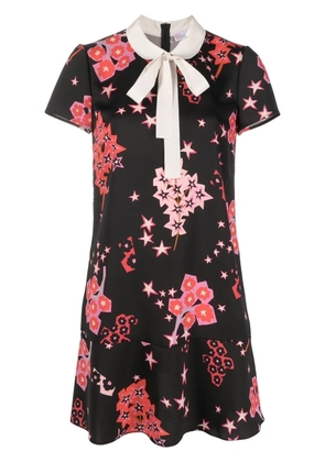 RED Valentino star-print pussy-bow dress - Black