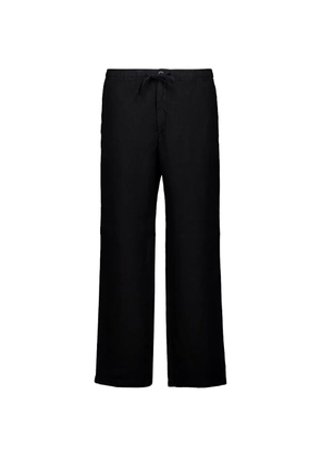 120% Lino drawstring trousers - Black