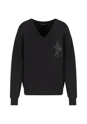 Armani Exchange V-neck embellished sweatshirt - Black