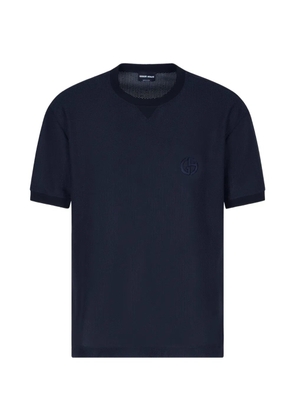 Giorgio Armani logo crew-neck T-shirt - Blue