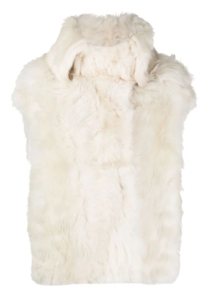 Yves Salomon shearling sleeveless jacket - White