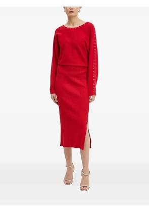 Morgan studded slit maxi dress - Red