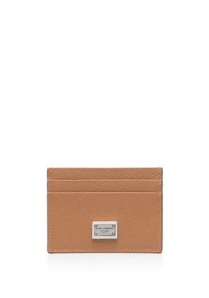 Dolce & Gabbana logo-plaque leather cardholder - Brown