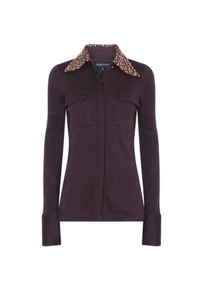 Izaak Azanei embellished collar pocket shirt - Brown