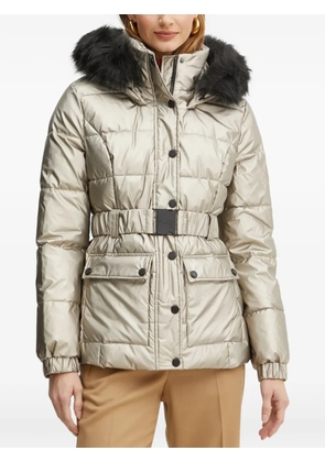Morgan hooded belted jacket - Neutrals