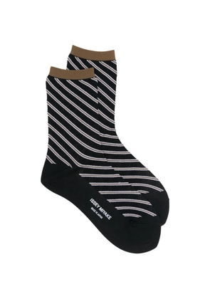 Issey Miyake striped socks - Black