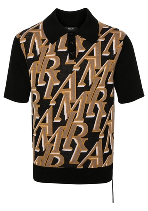 AMIRI Repeat intarsia-knit polo shirt - Black