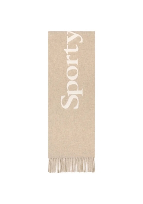 Sporty & Rich fringed scarf - Neutrals