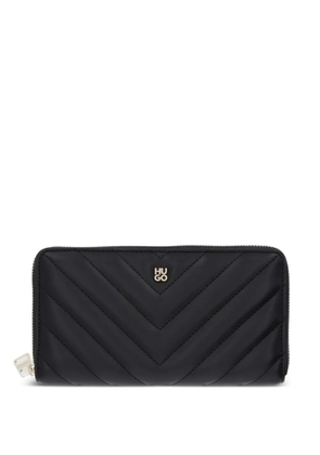 HUGO chevron-pattern zipped wallet - Black
