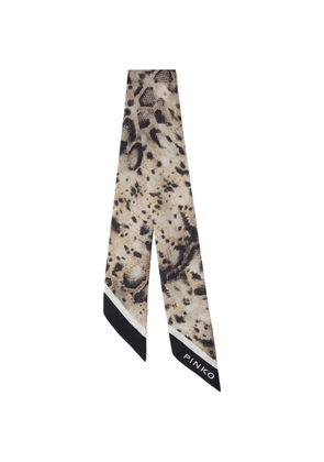 PINKO animal-print scarf - Neutrals