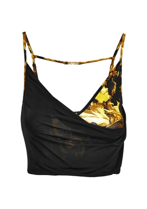 Versace Jeans Couture printed draped tank top - Black