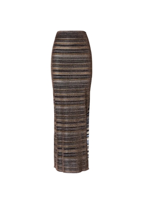 Missoni striped split skirt - Brown
