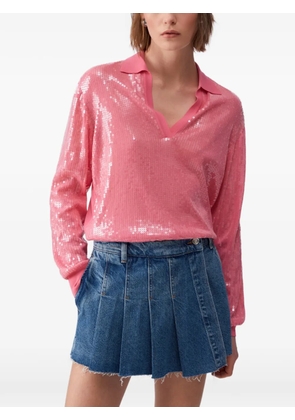 LIU JO sequin V-neck sweater - Pink