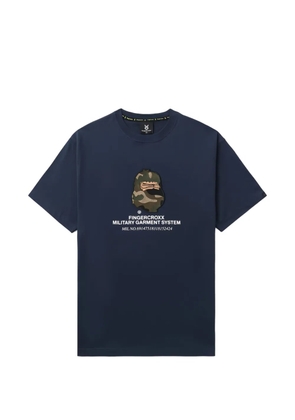 FINGERCROXX camouflage appliqué T-shirt - Blue