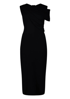 Giambattista Valli draped single-sleeve midi dress - Black