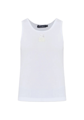 Dolce & Gabbana bow-detail logo-patch tank top - White