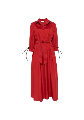 Max Mara tie-detail V-neck midi dress - Red