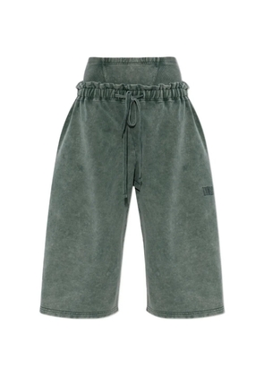KNWLS drawstring-fastening ruffled track pants - Green
