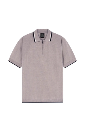 Armani Exchange zip-up knitted polo shirt - Grey