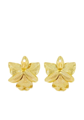 Begüm Khan Singapore Orchids floral clip-on earrings - Gold