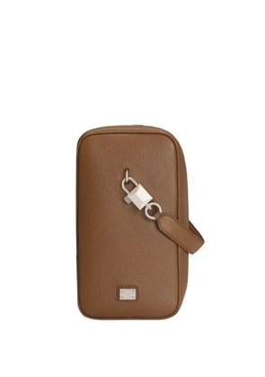 Dolce & Gabbana padlock handle tote bag - Brown