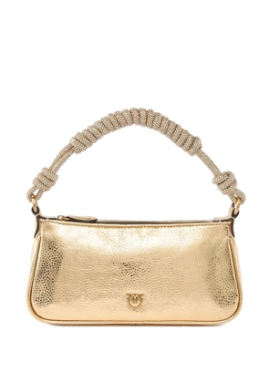PINKO mini signature Love Birds buckle tote bag - Gold