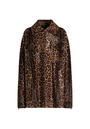 Dolce & Gabbana pony leo shirt-style jacket - Brown