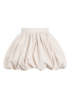 Patou striped-pattern bloomer mini skirt - Neutrals