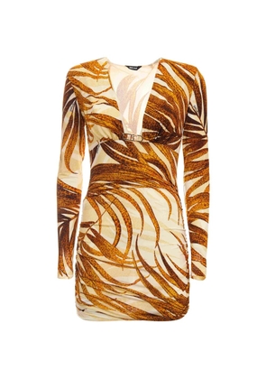 Just Cavalli V-neck floral mini dress - Neutrals
