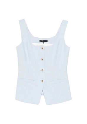 Maje button-up sleeveless top - Blue