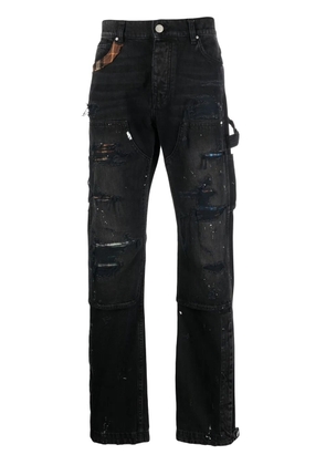 AMIRI PLAID CARPENTER AGED CASUAL PANTS 'Aged Black' - Blue