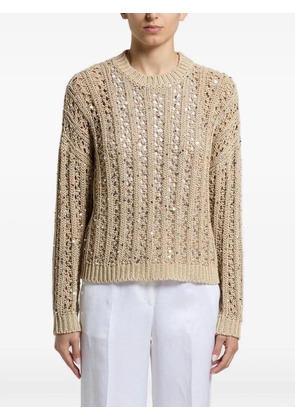 Peserico sequin-embellishment round-neck sweater - Neutrals