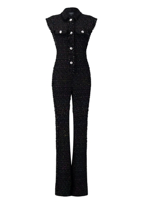 Giambattista Valli metallic-threading bouclé jumpsuit - Black
