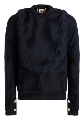 Bally x Adrien Brody twist-detail wool jumper - Blue